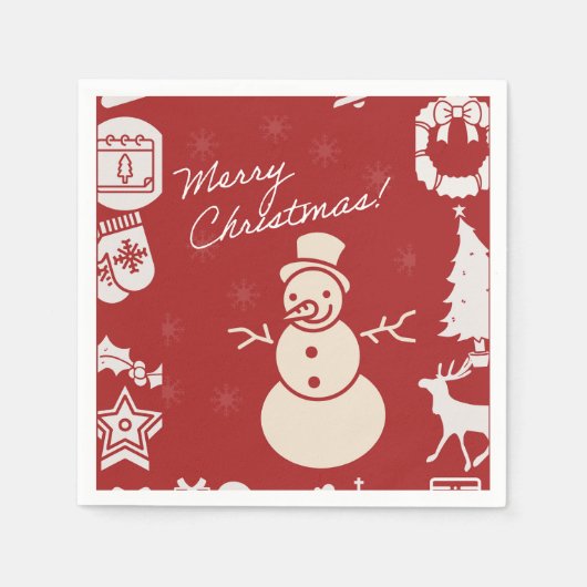 「柊の聖降誕祭のパーティーにすてきついて来い！」 スタンダードカクテルナプキン (正面)