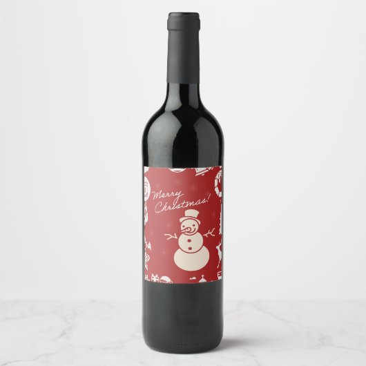 「柊の聖降誕祭のパーティーにすてきついて来い!」 ワインラベル (正面)