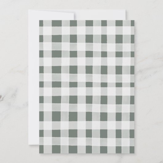 柊の花冬の松の木の赤ちゃんシャワー 招待状 (裏面)