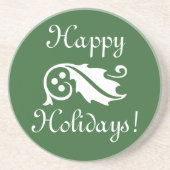 柊の葉と実のクリスマス飲み物用コースター コースター (正面)