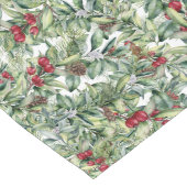 柊、漿果、ヤドリギ、松、松果 ロングテーブルランナー (コーナー)