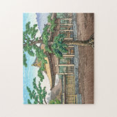 柏原神社夏の風景日本の判賀 ジグソーパズル (縦)