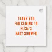 柑橘お祝いカスタムベイビーシャワーありがとう フェイバータグ (裏面)