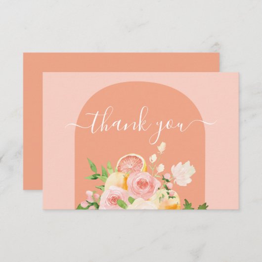 柑橘かわいこちゃんベビーシャワーサンキューカード サンキューカード (正面/裏面)