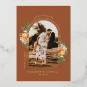 柑橘エレガント園 |ボホが日付写真を保存 箔招待状 (正面)