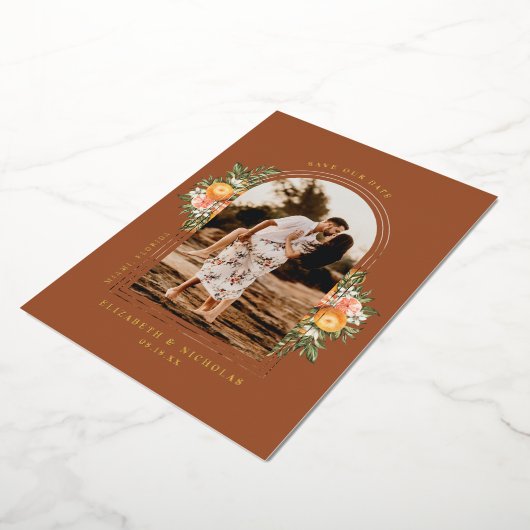 柑橘エレガント園 |ボホが日付写真を保存 箔招待状 (回転した状態)