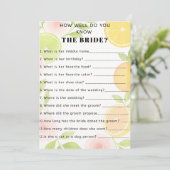 柑橘フローラブライダルシャワーゲーム 招待状 (スタンド正面)