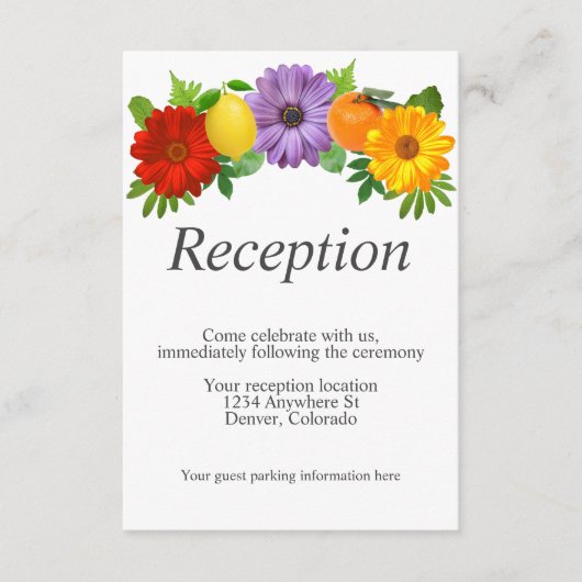 柑橘フローラ庭園の結婚式披露宴 エンクロージャーカード (正面)