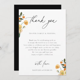 柑橘フローラ結婚披露宴テーブル サンキューカード