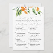 柑橘ブライダルシャワーゲームカードフォンゲーム 招待状 (正面)