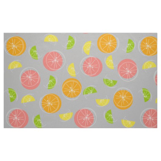 柑橘大数々のプリント灰色 ファブリック (ファットクウォーター)