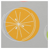 柑橘大数々のプリント灰色 ファブリック (クローズアップ)