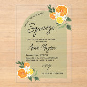 柑橘彼女が彼女のメインスクイーズブライダルシャワー アクリル招待状 (正面)