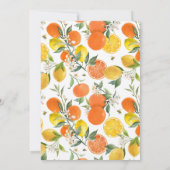 柑橘彼女が彼女のメインスクイーズブライダルシャワー 招待状 (裏面)