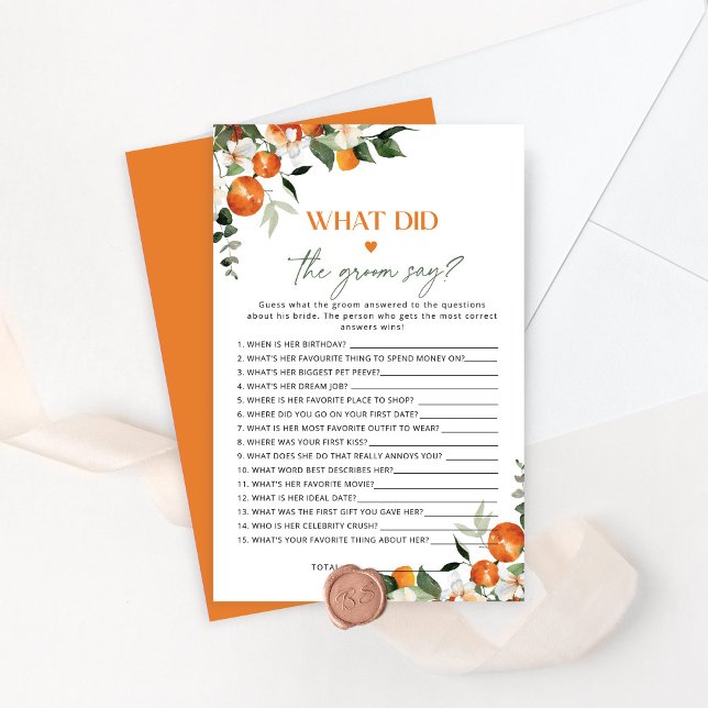 柑橘新郎は何と言ったブライダルシャワーゲーム (クリエイターアップロード済み)