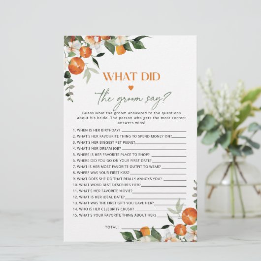 柑橘新郎は何と言ったブライダルシャワーゲーム (スタンド正面)