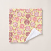 柑橘柄タオルセット バスタオルセット (ウォッシュタオル)