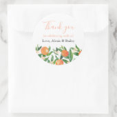 柑橘炭結婚式の引き出物サンキュー ラウンドシール (バッグ)