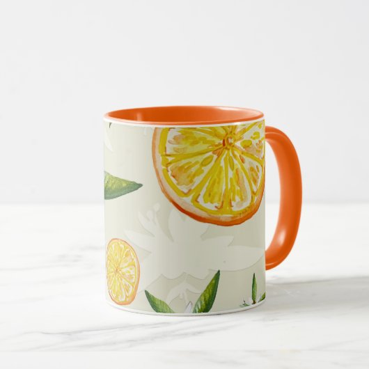 柑橘系のオレンジとオレンジの花のマング マグカップ (正面右)