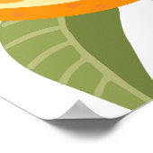 柑橘系の喜び:オレンジ色のフルーツパターン ポスター (角)