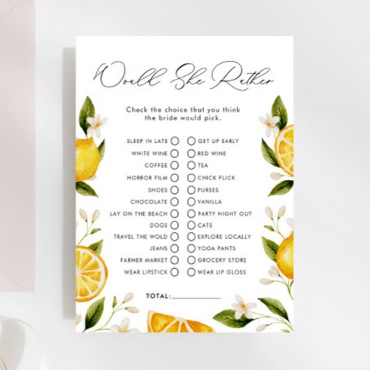 柑橘系の彼女はむしろブライダルシャワーゲーム