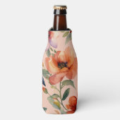 柑橘系の数々の寒さ:オレンジ色の花が緑クール色 ボトルクーラー (ボトル正面)