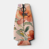 柑橘系の数々の寒さ:オレンジ色の花が緑クール色 ボトルクーラー (裏面)