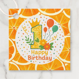 柑橘系の最初の誕生日番号「1」パーティー フェイバータグ