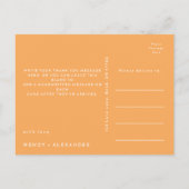 柑橘系の水の色結婚の感謝 ポストカード (裏面)