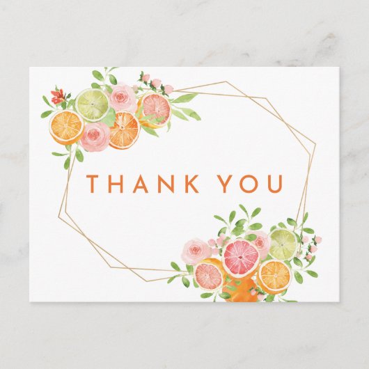 柑橘系の水の色結婚の感謝 ポストカード (正面)