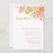 柑橘系の水彩私たちは結婚の写真を行う 招待状 (正面)