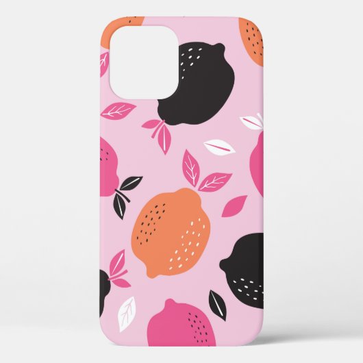柑橘系の継ぎ目のない模様の織物。イラストレーションバック Case-Mate iPhoneケース (裏面)