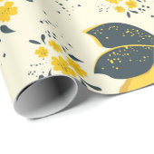 柑橘系の継ぎ目の無い模様とカラフルイエローレモン ラッピングペーパー (ロールコーナー)