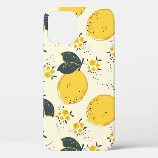 柑橘系の継ぎ目の無い模様とカラフルイエローレモン Case-Mate iPhoneケース (裏面)