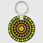 柑橘系の色、緑、黄色、オレンジ、 キーホルダー (正面)