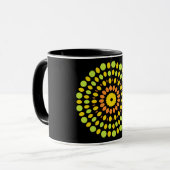 柑橘系の色、緑、黄色、オレンジ、 マグカップ (正面左)