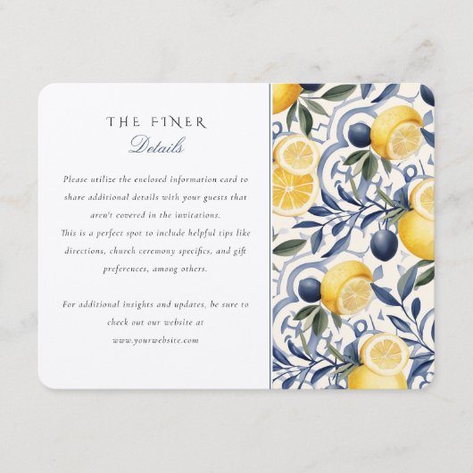 柑橘系イタリアン・ブルーアズレジョ結婚の情報 エンクロージャーカード (正面)