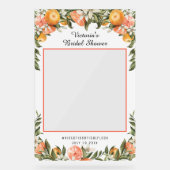 柑橘系エレガント植物性ブライダルシャワーフォトプロップ アクリルサイン (正面)