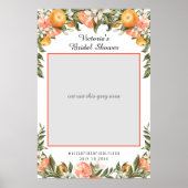 柑橘系エレガント植物性ブライダルシャワーフォトプロップ ポスター (正面)