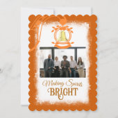 柑橘系オレンジの会社ロゴクリスマスフォト シーズンカード (正面)