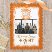 柑橘系オレンジの会社ロゴクリスマスフォト シーズンカード