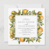 柑橘系オレンジ水色結婚式招待状 招待状 (正面)