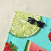 柑橘系カラフルメロンいちご果実の模様 ビーチタオル (インサイチュ)