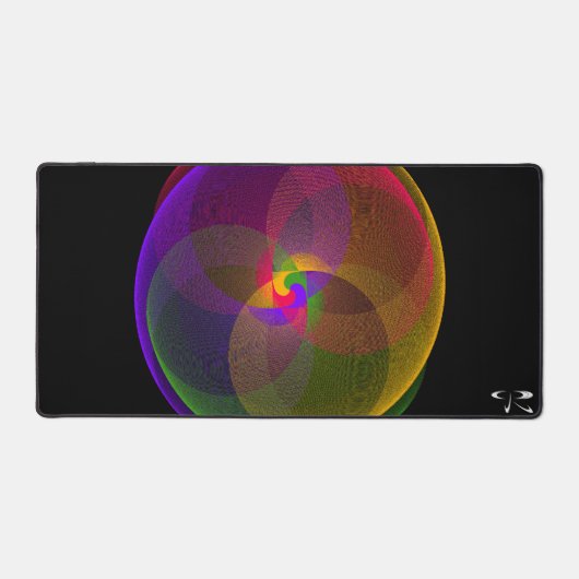 柑橘系カラージオメトリックブレンドマウスパッドマット デスクマット (正面)