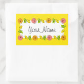 柑橘系サークルイエロー名シール長方形 長方形シール (バッグ)