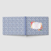 柑橘系スペインのオレンジの青いタ結婚イル ゲストブック (全面)