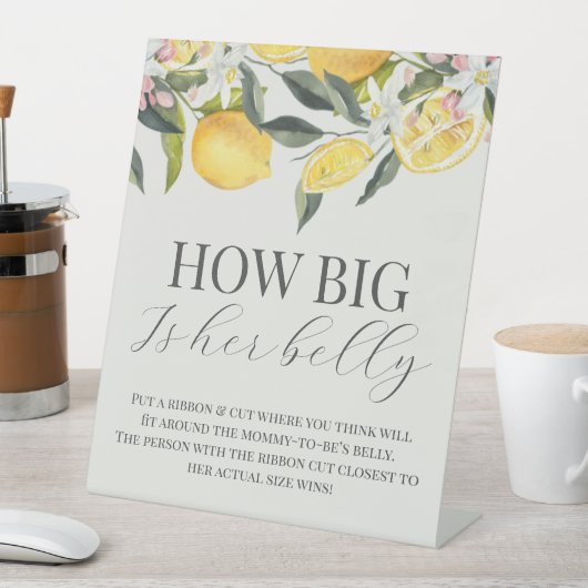 柑橘系テーマどのように彼女の腹の赤ちゃんシャワーのサイン大きい 台座サイン (インサイチュ)