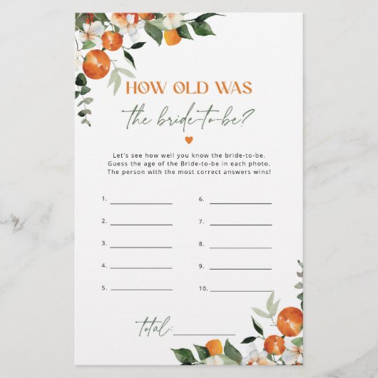 柑橘系テーマ花嫁は何歳になる予定だった (正面)