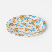 柑橘系デライトペストリーと葉デザートパターン ペーパープレート (アングル)