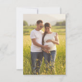 柑橘系ピンクの水の色の花ベビーシャワー サンキューカード (裏面)